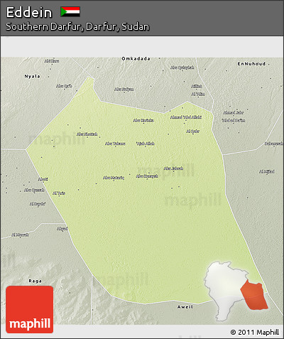 Physical 3D Map of Eddein, semi-desaturated
