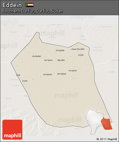 Shaded Relief 3D Map of Eddein, lighten