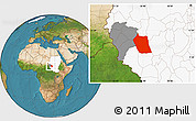 Satellite Location Map of Eddein, highlighted country, highlighted parent region