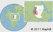 Savanna Style Location Map of Eddein, highlighted country, highlighted grandparent region, within the entire country