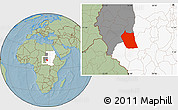 Savanna Style Location Map of Eddein, highlighted country, highlighted grandparent region, hill shading