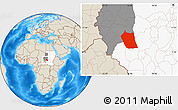 Shaded Relief Location Map of Eddein, highlighted country, highlighted grandparent region