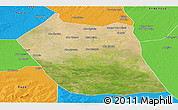 Satellite Panoramic Map of Eddein, political outside