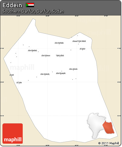 Classic Style Simple Map of Eddein, single color outside