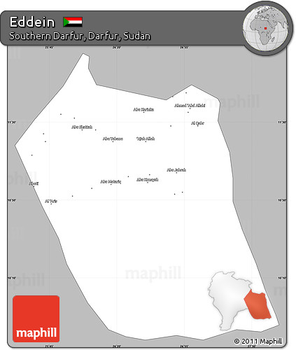Gray Simple Map of Eddein, single color outside