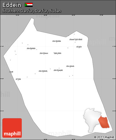 Gray Simple Map of Eddein, single color outside