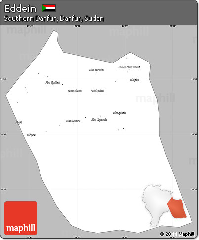 Gray Simple Map of Eddein, single color outside