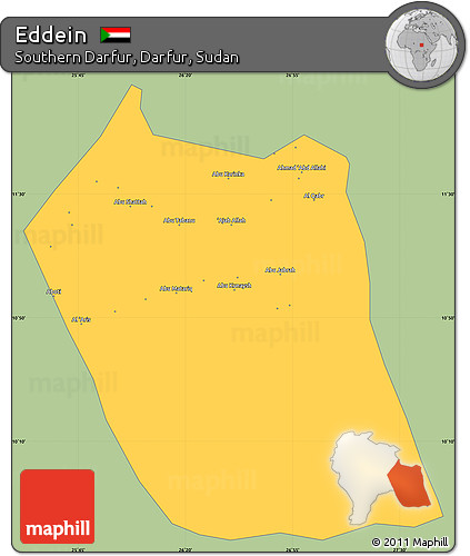 Savanna Style Simple Map of Eddein, single color outside