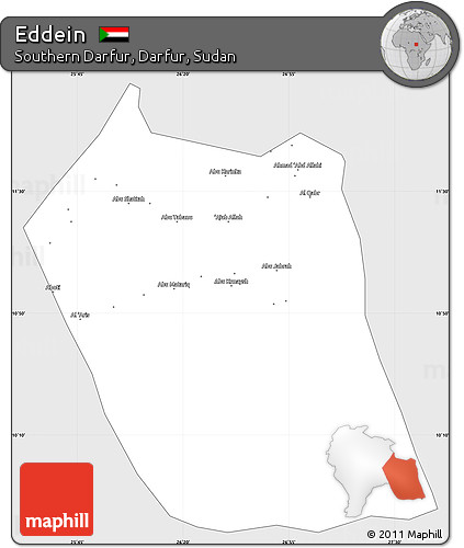 Silver Style Simple Map of Eddein, single color outside