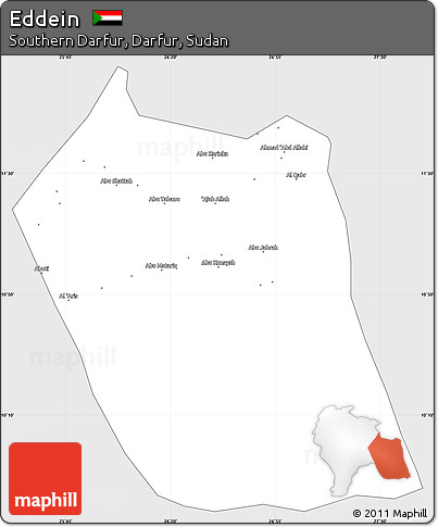 Silver Style Simple Map of Eddein, single color outside