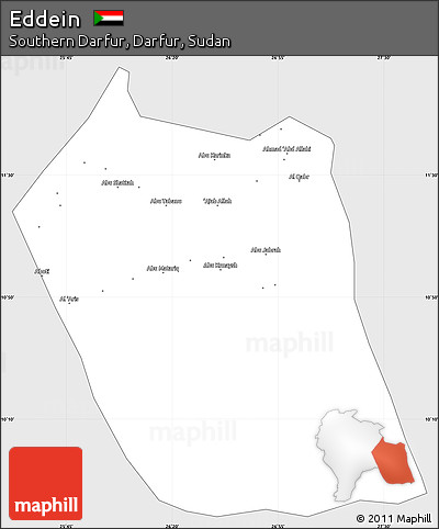 Silver Style Simple Map of Eddein, single color outside