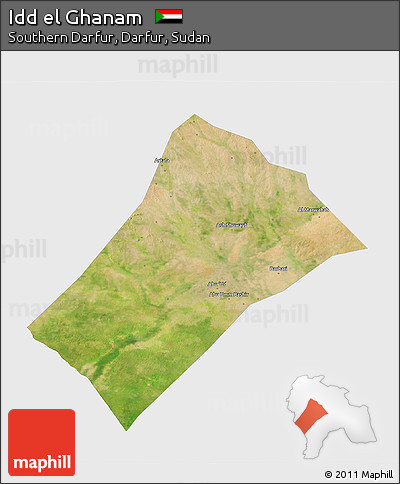 Satellite 3D Map of Idd El Ghanam, single color outside
