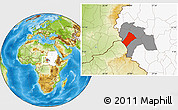 Physical Location Map of Idd el Ghanam, highlighted country, highlighted parent region