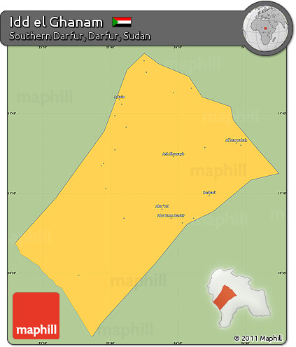 Savanna Style Simple Map of Idd El Ghanam, single color outside