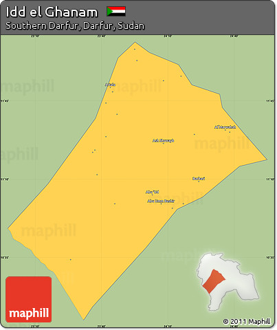Savanna Style Simple Map of Idd El Ghanam, single color outside