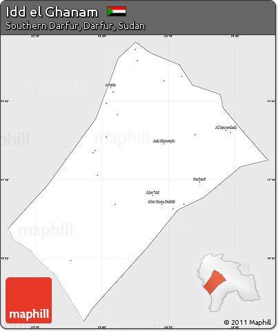 Silver Style Simple Map of Idd El Ghanam, single color outside