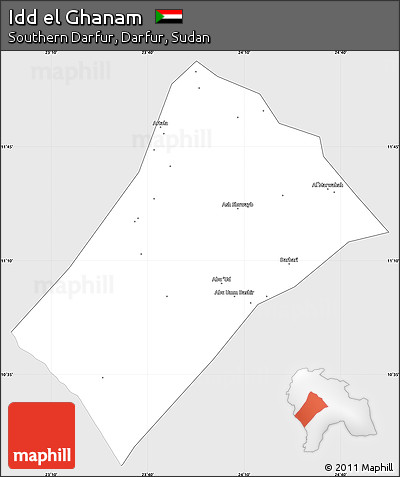Silver Style Simple Map of Idd El Ghanam, single color outside