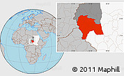 Gray Location Map of Southern Darfur, highlighted country, highlighted parent region