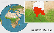 Satellite Location Map of Southern Darfur, highlighted parent region