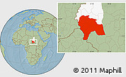 Savanna Style Location Map of Southern Darfur, highlighted parent region, hill shading