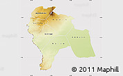 Physical Map of Southern Darfur, cropped outside
