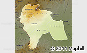 Physical Map of Southern Darfur, darken