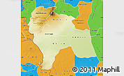 Physical Map of Southern Darfur, political outside