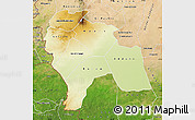 Physical Map of Southern Darfur, satellite outside