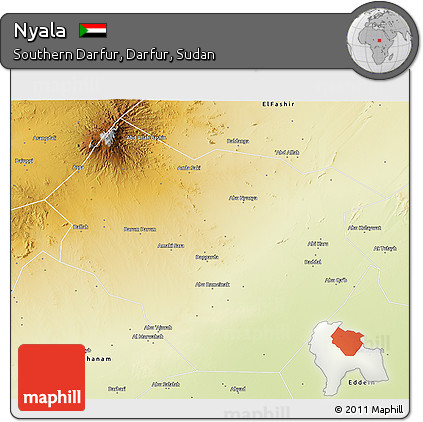 Physical 3D Map of Nyala