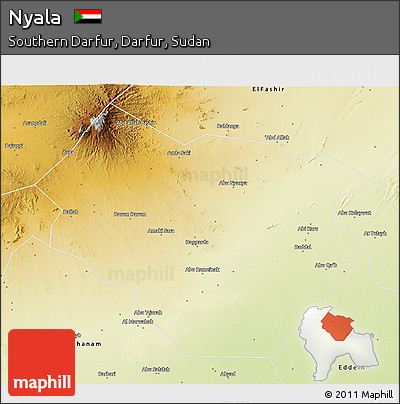 Physical 3D Map of Nyala