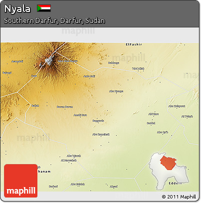 Physical 3D Map of Nyala