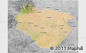 Satellite 3D Map of Nyala, desaturated