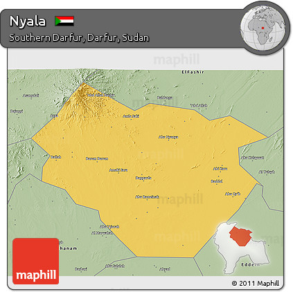 Savanna Style 3D Map of Nyala