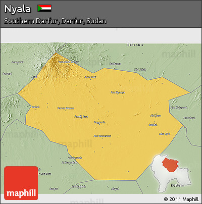 Savanna Style 3D Map of Nyala
