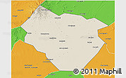 Shaded Relief 3D Map of Nyala, political outside