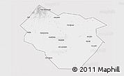 Silver Style 3D Map of Nyala, single color outside