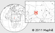 Blank Location Map of Nyala, within the entire country
