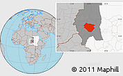 Gray Location Map of Nyala, highlighted country, highlighted grandparent region