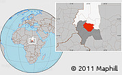Gray Location Map of Nyala, highlighted parent region, highlighted grandparent region