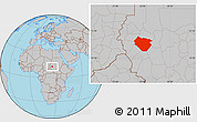 Gray Location Map of Nyala