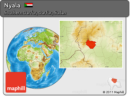 Physical Location Map of Nyala