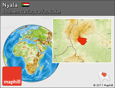 Physical Location Map of Nyala