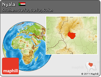 Physical Location Map of Nyala