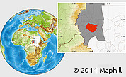 Physical Location Map of Nyala, highlighted country, highlighted grandparent region