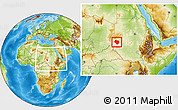 Physical Location Map of Nyala, highlighted parent region, within the entire country