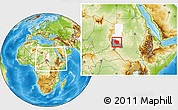 Physical Location Map of Nyala, highlighted parent region, highlighted grandparent region, within the entire country