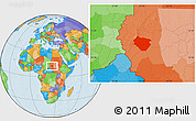 Political Location Map of Nyala