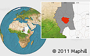 Satellite Location Map of Nyala, highlighted country, highlighted grandparent region