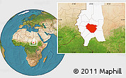 Satellite Location Map of Nyala, highlighted grandparent region