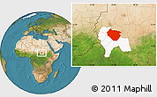 Satellite Location Map of Nyala, highlighted parent region